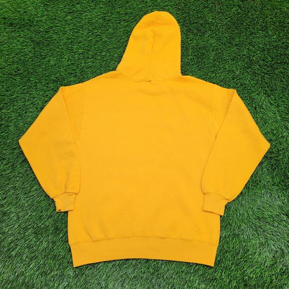 Vintage 80s JERZEES Hoodie Womens M/L 19x25 Yellow Arch USA - Picture 3 of 14